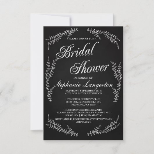 Invitation à la douche nuptiale d'art moderne de C (Devant)