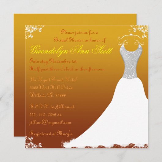 Invitation à la douche nuptiale d'automne (Devant / Derrière)