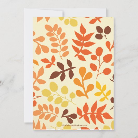 Invitation à la douche nuptiale d'automne moderne (Dos)