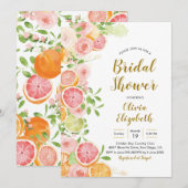 Invitation à la douche nuptiale de agrumes de pamp (Devant / Derrière)