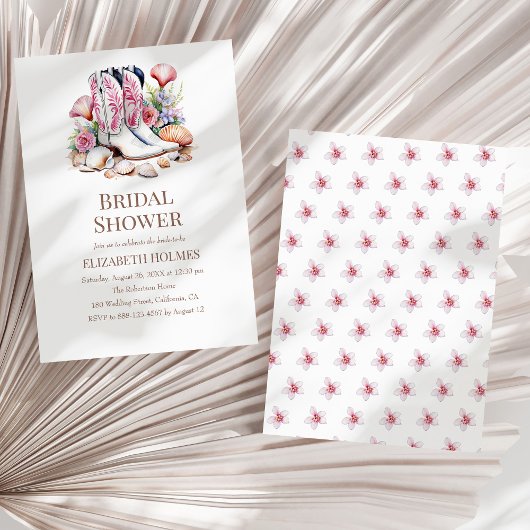 Invitation à la douche nuptiale de Boho Coastal