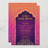 Invitation à la douche nuptiale de Bollywood Arabi (Devant / Derrière)