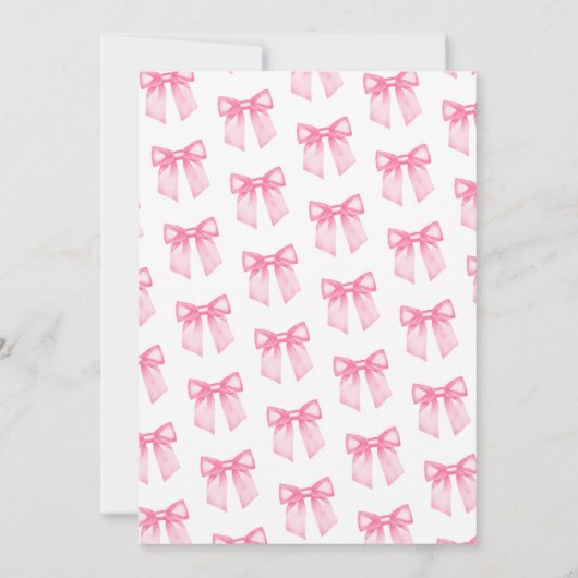 Invitation à la douche nuptiale de Bow rose modern (Dos)