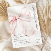 Invitation à la douche nuptiale de Bow rose modern
