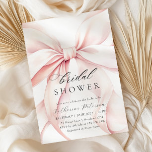 Invitation à la douche nuptiale de Bow rose modern