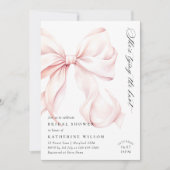 Invitation à la douche nuptiale de Bow rose modern (Devant)