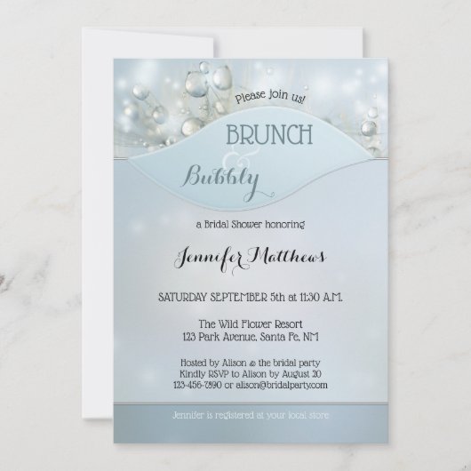Invitation à la douche nuptiale de Brunch (Devant)