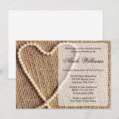 Invitation à la douche nuptiale de Burlap Pearl He (Devant / Derrière)