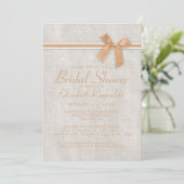 Invitation à la douche nuptiale de Burlap Rustique (Debout devant)