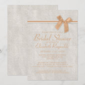 Invitation à la douche nuptiale de Burlap Rustique (Devant / Derrière)