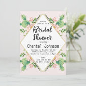 Invitation à la douche nuptiale de Cactus en forme (Debout devant)