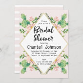 Invitation à la douche nuptiale de Cactus en forme (Devant / Derrière)