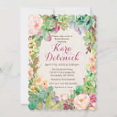 Invitation à la douche nuptiale de cactus floraux (Devant)