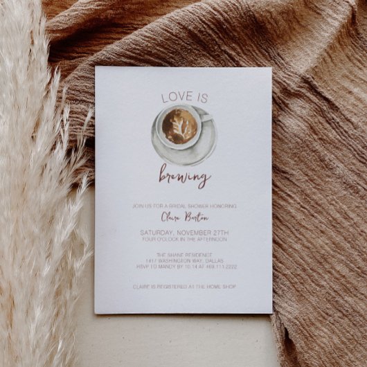 Invitation à la douche nuptiale de café
