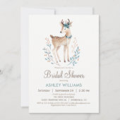 Invitation à la douche nuptiale de cerfs de bois (Devant)