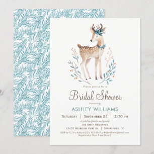 Invitation à la douche nuptiale de cerfs de bois