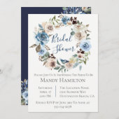 Invitation à la douche nuptiale de champagne Flora (Devant / Derrière)