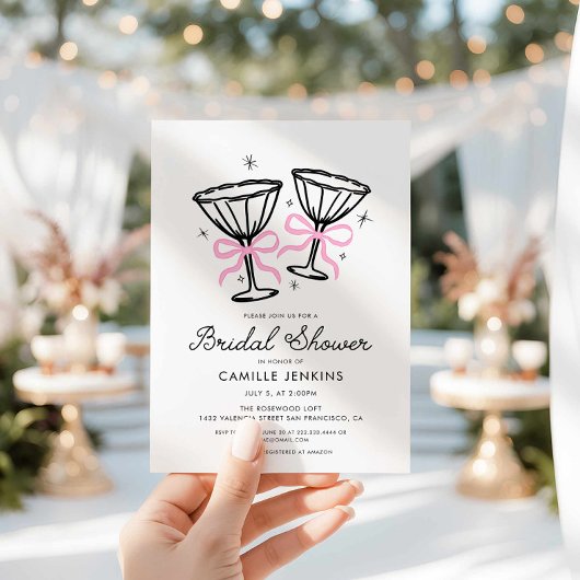 Invitation à la douche nuptiale de Champagne Whims