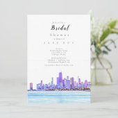 Invitation à la douche nuptiale de Chicago Skyline (Debout devant)