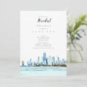Invitation à la douche nuptiale de Chicago Skyline (Debout devant)