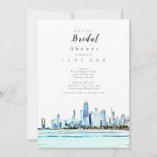 Invitation à la douche nuptiale de Chicago Skyline