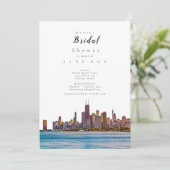 Invitation à la douche nuptiale de Chicago Skyline (Debout devant)