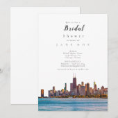 Invitation à la douche nuptiale de Chicago Skyline (Devant / Derrière)