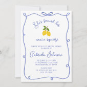 Invitation à la douche nuptiale de citrons bleu Wh (Devant)