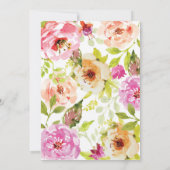 Invitation à la douche nuptiale de couleur rose d' (Dos)