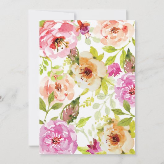 Invitation à la douche nuptiale de couleur rose d' (Dos)