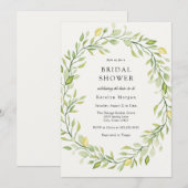 Invitation à la douche nuptiale de couronne de ver (Devant / Derrière)