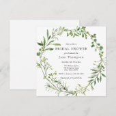 Invitation à la douche nuptiale de couronne de ver (Devant / Derrière)