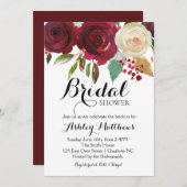 Invitation à la douche nuptiale de Cranberry Marsa (Devant / Derrière)