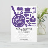 Invitation à la douche nuptiale de cuisine violett (Debout devant)