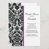 Invitation à la douche nuptiale de Damask Purple (Devant / Derrière)