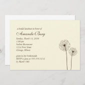 invitation à la douche nuptiale de Dandelion (Devant / Derrière)