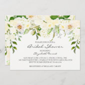 Invitation à la douche nuptiale de fleur de crème (Devant / Derrière)