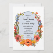 Invitation à la douche nuptiale de fleurs sauvages (Devant)