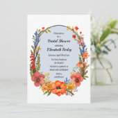 Invitation à la douche nuptiale de fleurs sauvages (Debout devant)