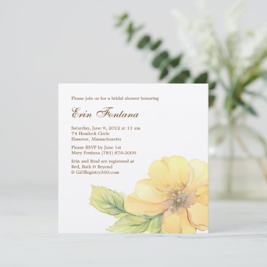 Invitation à la douche nuptiale de Florals d'aquar (Debout devant)