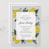 Invitation à la douche nuptiale de Florals jaunes (Devant / Derrière)