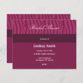 Invitation à la douche nuptiale de framboise class (Devant / Derrière)