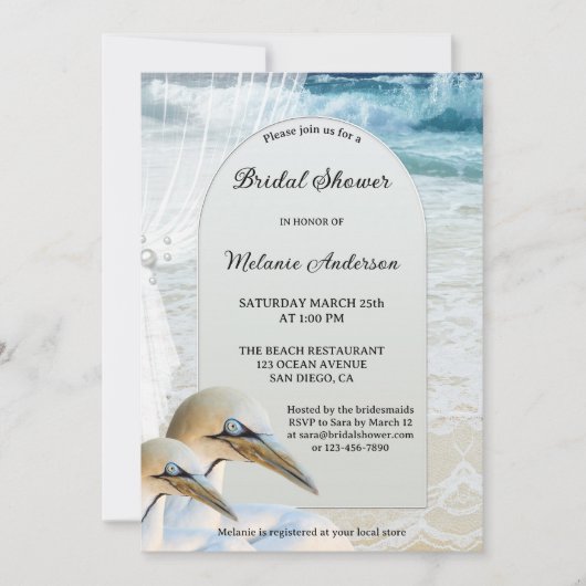 Invitation à la douche nuptiale de Gannets Beach (Devant)