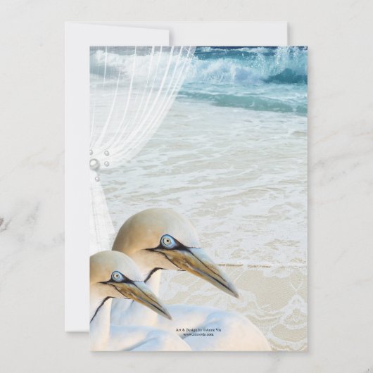 Invitation à la douche nuptiale de Gannets Beach (Dos)