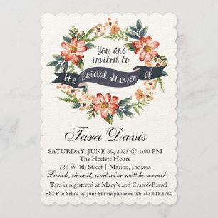 Invitation à la douche nuptiale de Garden Party