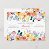 Invitation à la douche nuptiale de Garden Party (Devant / Derrière)