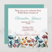 Invitation à la douche nuptiale de Garden Party (Devant / Derrière)