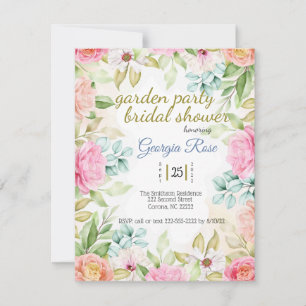 Invitation à la douche nuptiale de Garden Party