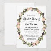 Invitation à la douche nuptiale de Garden Wreath (Devant / Derrière)