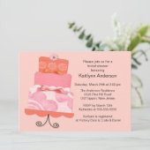 Invitation à la douche nuptiale de gâteau tendance (Debout devant)